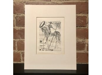 Authentic Salvador Dali Etching Plate Signed With COA - Don Quixote