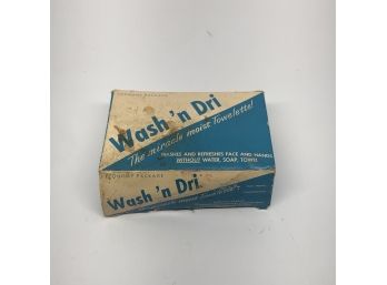 1950s Vintage Box Of Wash N' Dri - 'The Miracle Moist Towelette!' (full Box)