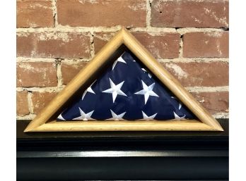 American Flag In Wooden Frame / Box - Made In Maine