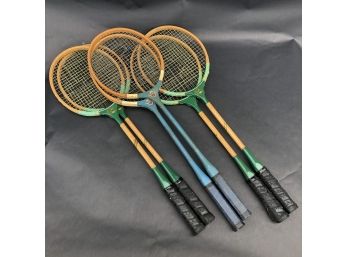 Lot Of Six Vintage Badminton Rackets (vicki And Champion). Great Decoration