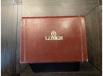 Vintage Lehigh University Leather Suitcase - Lincoln Zephyr Weight