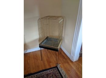 Vintage Metal Birdcage With Stand