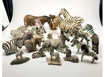 Giant Collection Of Ceramic, Porcelain, Wood And China Zebras From Around The Globe