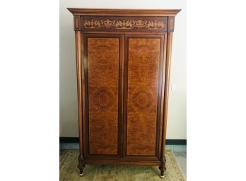 Incredible Wooden Empire Style Armoire With Inlay