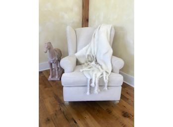 POTTERY BARN KIDS Wingback Rocking Chair And Throw Blanket