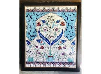 Signed, Hand Painted Tree Of Life Tile Artwork By Turkish Artist CHEZ GALIP