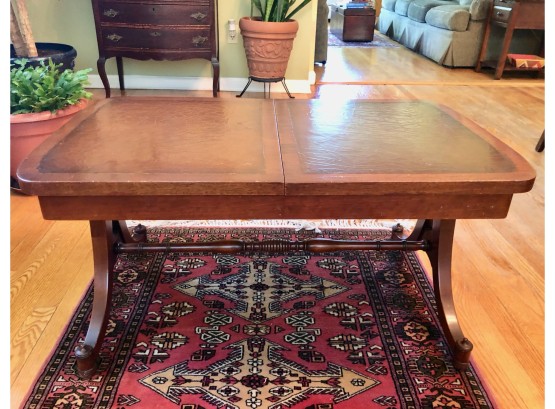 Vintage Federal Style Extending Coffee Table With Copper Tray Insert - 'B'