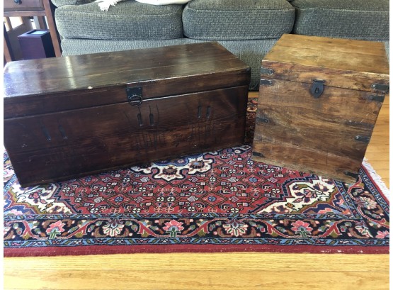 A Pair Of Wooden Trunks -'B'