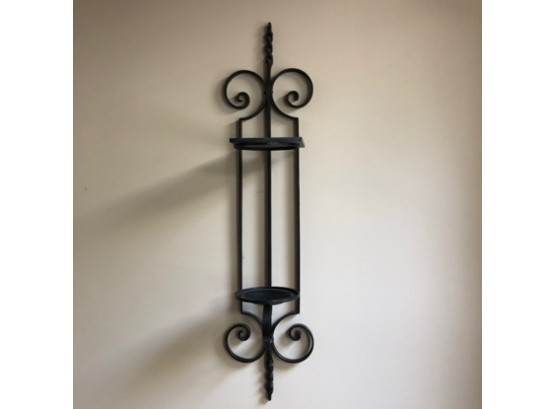 Large Wrought Iron Candle Sconce 43' Long - 1/2