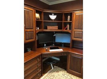 Wendover Modular Home Office - Cherry Veneer - 6 Pieces - Corner Desk Unit Plus