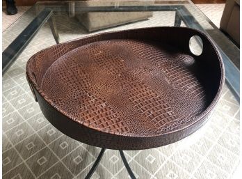 Large Leather Textured Tray