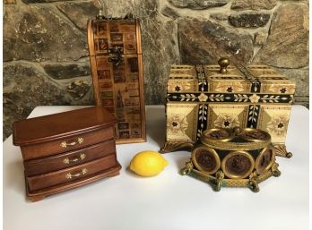 Assorted Decorative Boxes For Vanity, Jewelry And More - Incl Antique