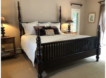 King Size  Bedding - Neutral Custom Made Bedspread And Coordinating Custom Pillows