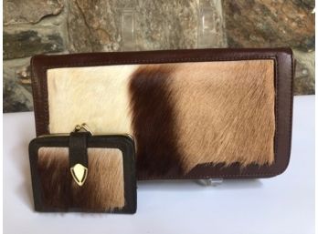 Pony And Leather Clutch And Wallet