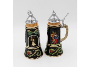 Two Vintage Musical Steins