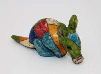 Signed 'JP' Made In South Africa Colorful Armadillo