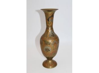 Beautifully Embellished Indian Brass Vase