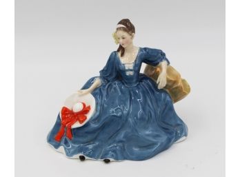 Royal Doulton 'Elyse' Lady In Blue With Bonnet And Red Sash