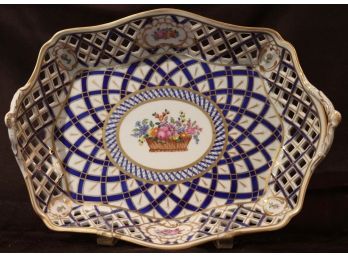 Dresden Hand-painted And Reticulated Dish