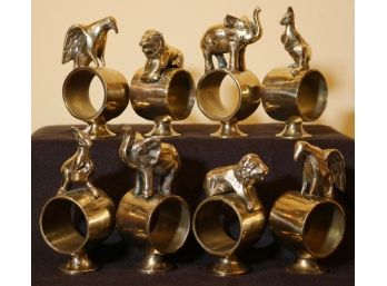 Dolbi-Cashier 1980 Brass Footed Animal Napkin Rings