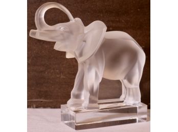 Lalique Frosted Crystal Elephant
