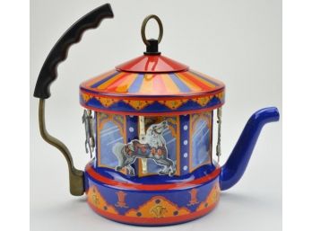 Kamenstein World Of Motion Vintage Carousel Steam Driven Teapot Kettle Tea Pot