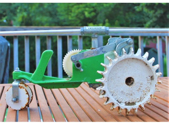 Green & White Vintage Sears Craftsman Walking Cast Iron Tractor Lawn Sprinkler
