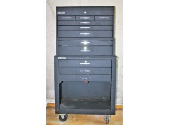 Large US General Three Piece Rolling Tool Chest In Black