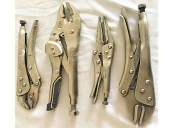 Four Pairs Of Vise Grips Pliers From Irwin, Champion, Etc.