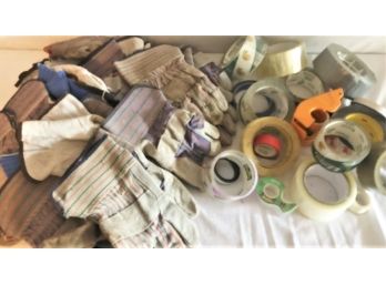 Heavy Duty Work Gloves And Packing, Masking Tape Lot