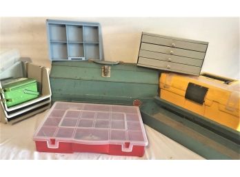 Mixed Lot Of Tool Boxes And Organizers