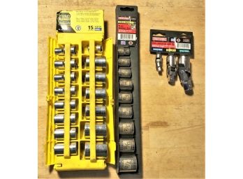Nine & Three Piece Craftsman And Fifteen Piece Stanley Socket Sets - 1/4', 3/8' & 12' Drives