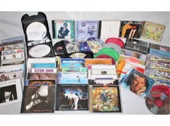 Large Group Of Mostly Elton John Cd's With Others By Fleetwood Mac, Rolling Stones, Etc.