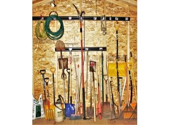 Huge Lot Of Garden And Yard Tools With Shovels And Racks & Implements Of Destruction