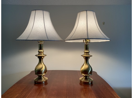 Pair Of Brass Baldwin Lamps