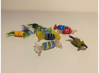 10 Pieces Of Vintage Murano Glass Candy