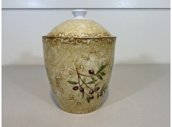 222 Fifth (PTS) Porcelain Oliveto Lidded Canister Crafted In Indonesia