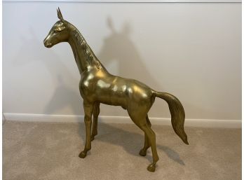 Very Large Brass Horse Sculpture