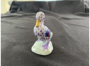 Rare Herend Duck Figure Purple Fishnet 5022-0-00