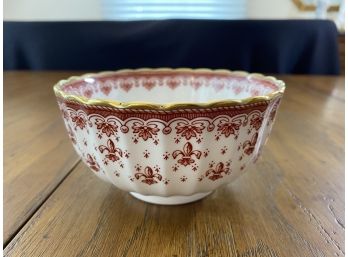 Cranberry Bowl Fleur De Lys Red (Bone, Gold Trim) By Spode