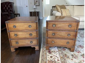 Pair Of Drexel Heritage 3 Drawer Night Stands