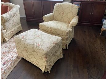 Upholstered Armchair With Upholstered Ottoman