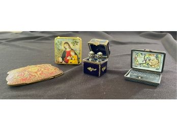 Group Of Fine Quality Table Top Objects Including Halcyon Days & Limoges Boxes & Perfumes