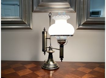 Baldwin Brass Lamp With Hurricane Shade