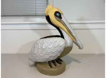 Vintage Hand Painted Pelican Sculpture