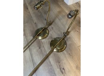 2 Quoizel Brass Wall Lamps  (Adjustable)  Plugs Into The Wall.