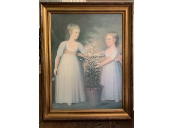 Reproduction Painting On Canvas 2 Girls And Lilies