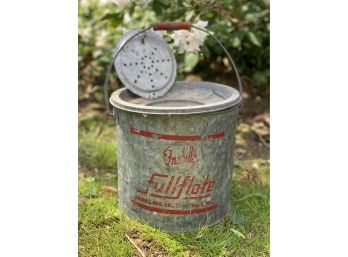 Frabills Fullflote Vintage Metal Minnow Bucket With Removable Metal Liner
