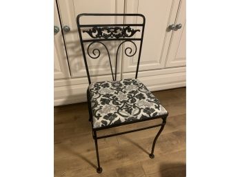 Vintage Iron Table And 4 Chairs With Newly Covered Sunbrella Removable Cushions