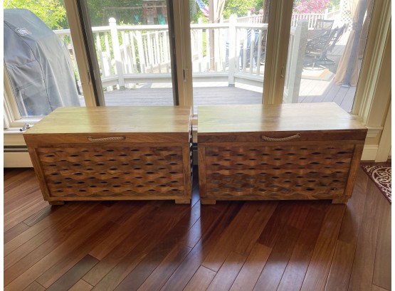 Woven Design Storage Chests (Set Of 2)